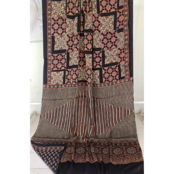Ajrakh Block print Saree 